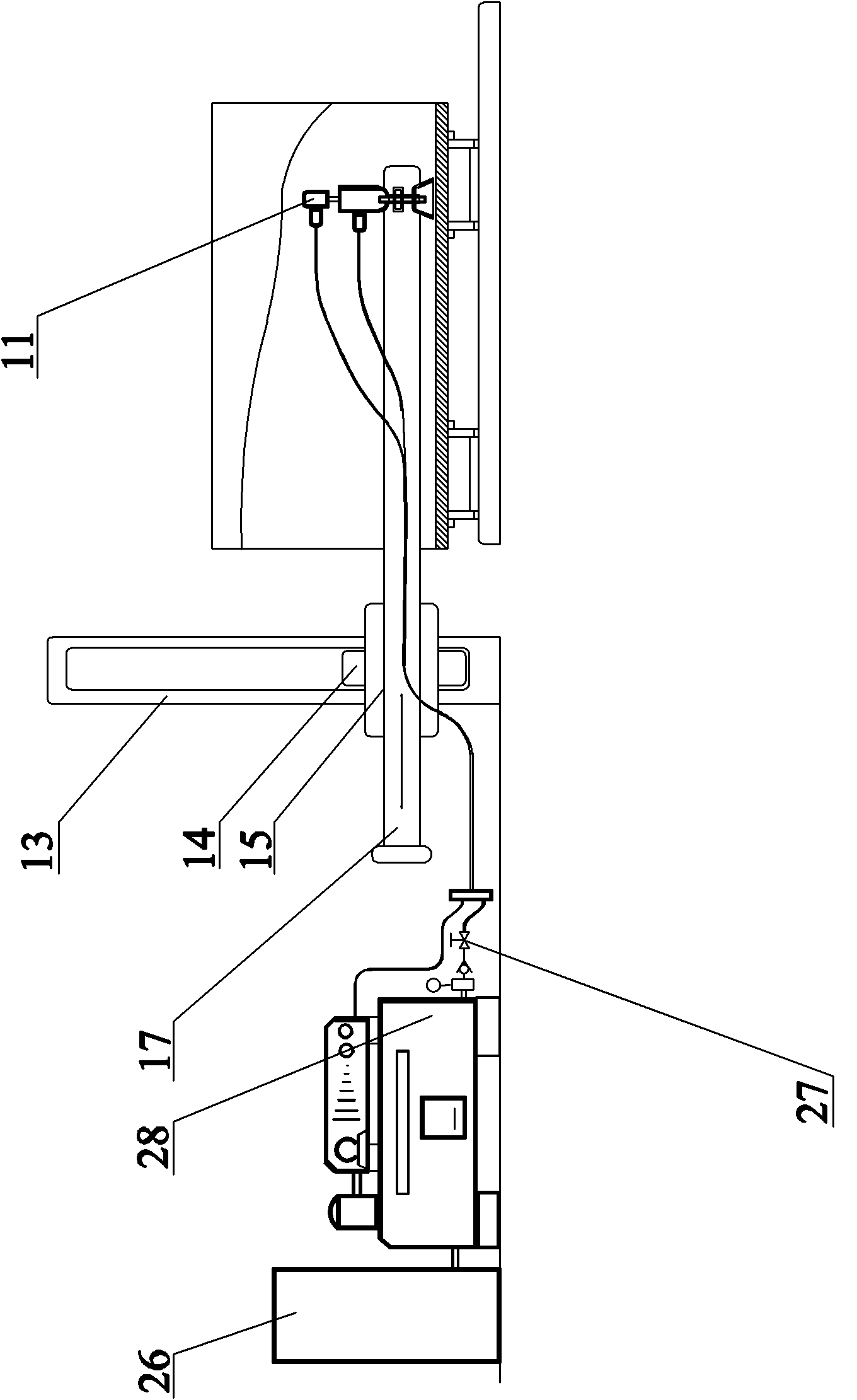 Rust-removing cleaning device for ultrasonic pulse water jet pipe wall