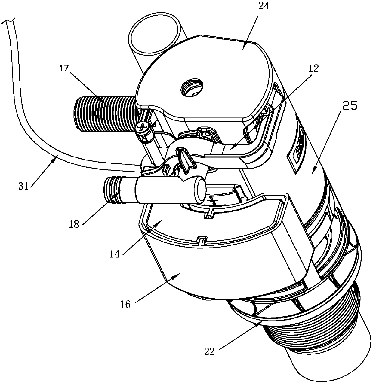 Flushing device and water feeding start control mechanism thereof