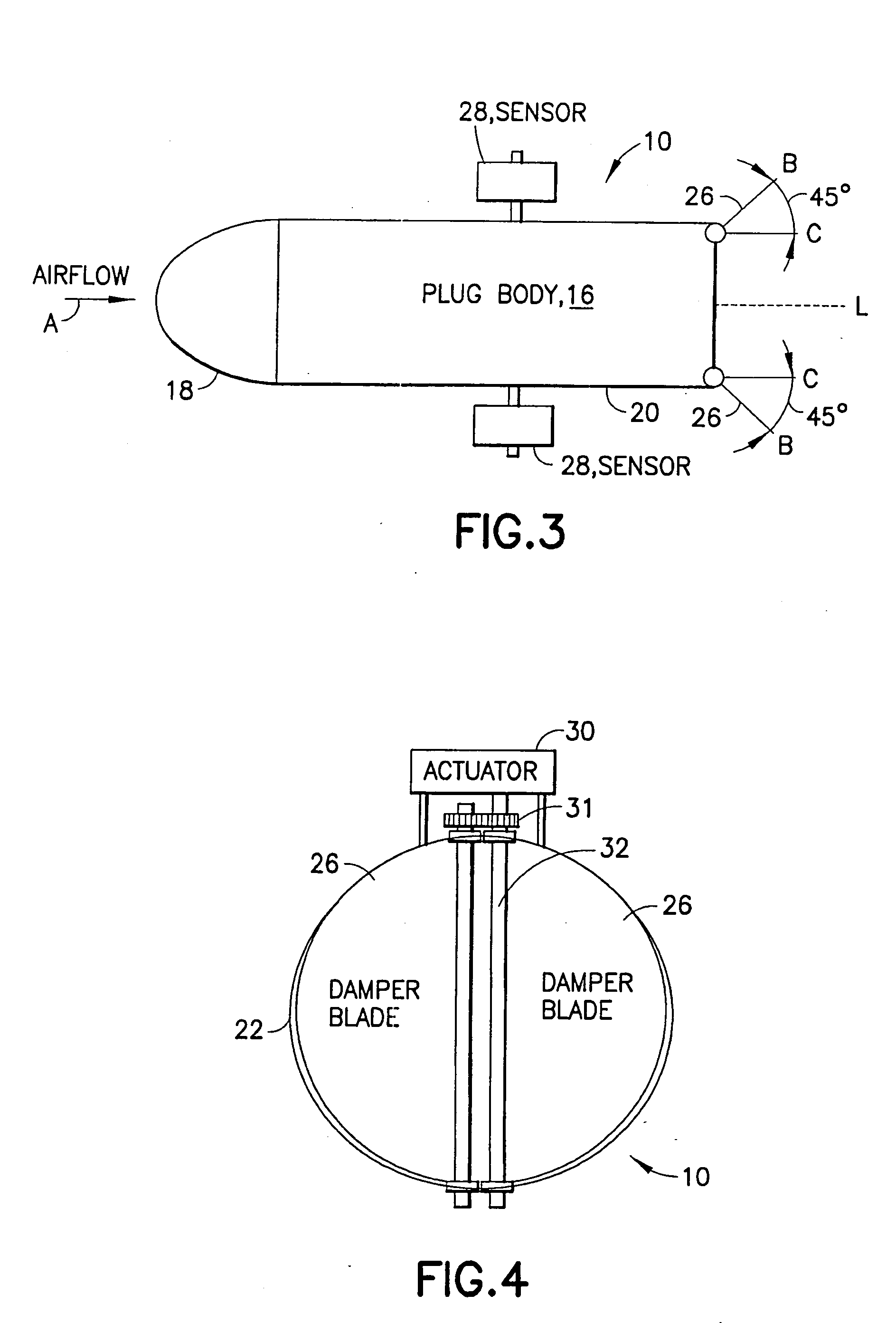 Multi-valve damper for controlling airflow and method for controlling airflow