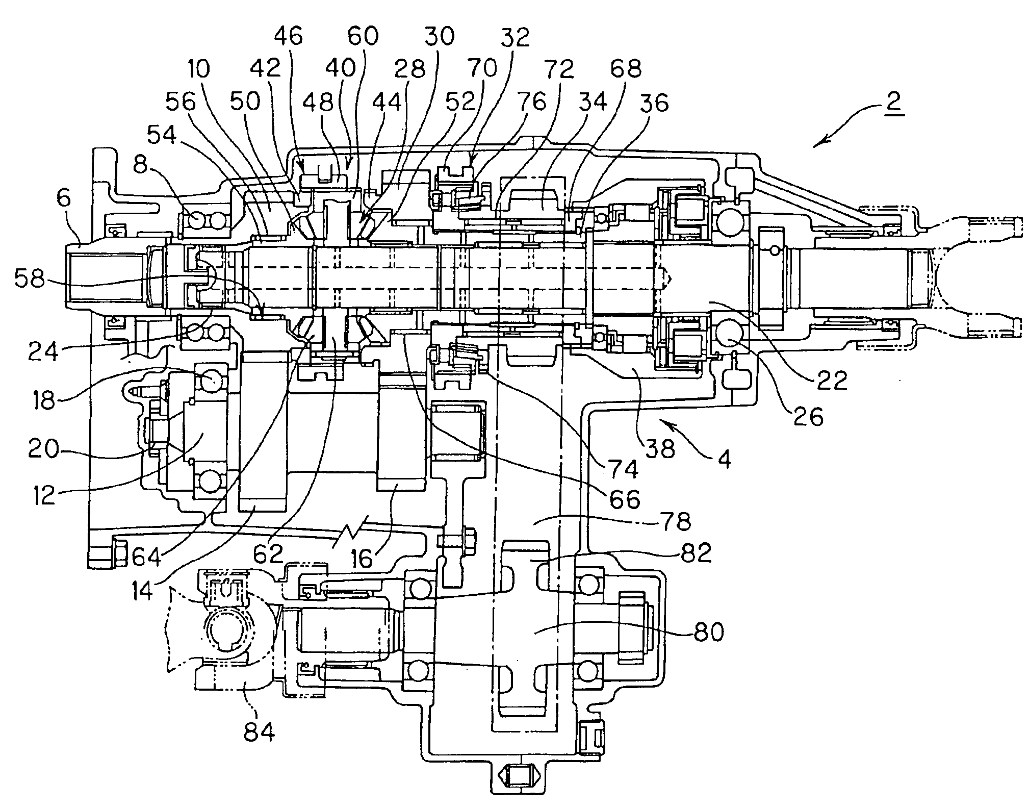 Transfer for a four-wheel drive vehicle