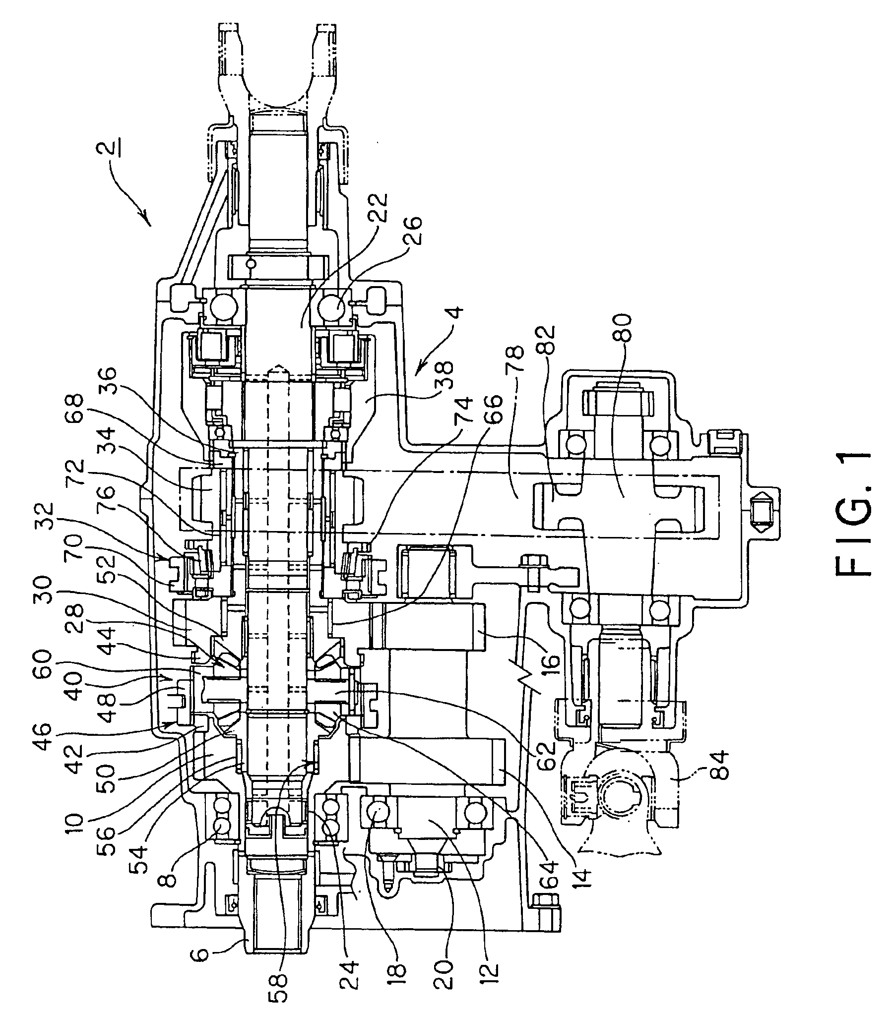 Transfer for a four-wheel drive vehicle