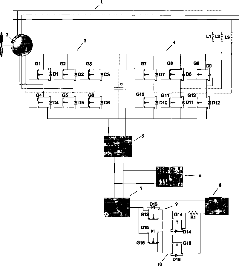 Double-fed aerogenerator excitation system based on the hybrid stored energy of super capacitor and storage battery