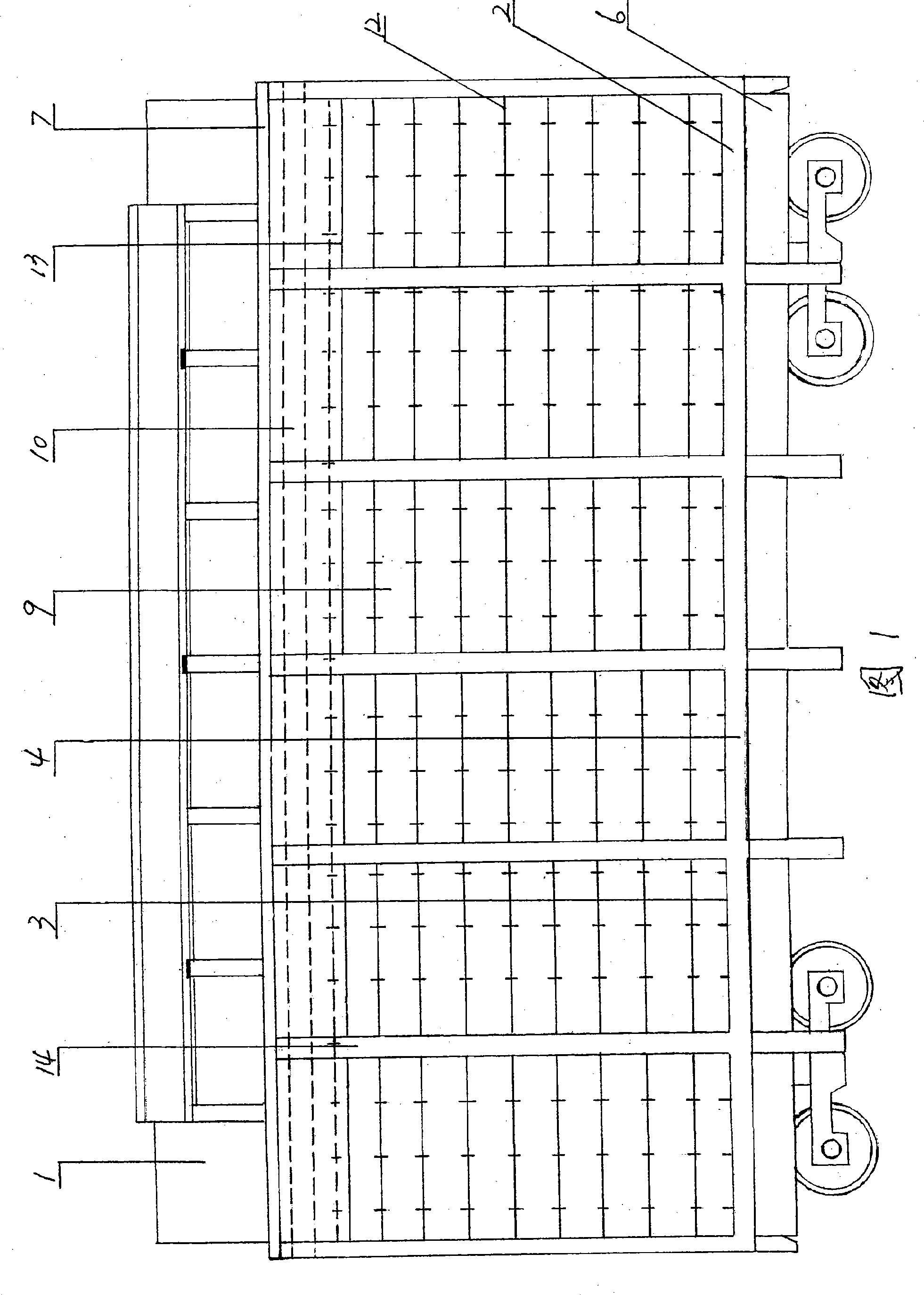 Roll bending side-discharging carriage