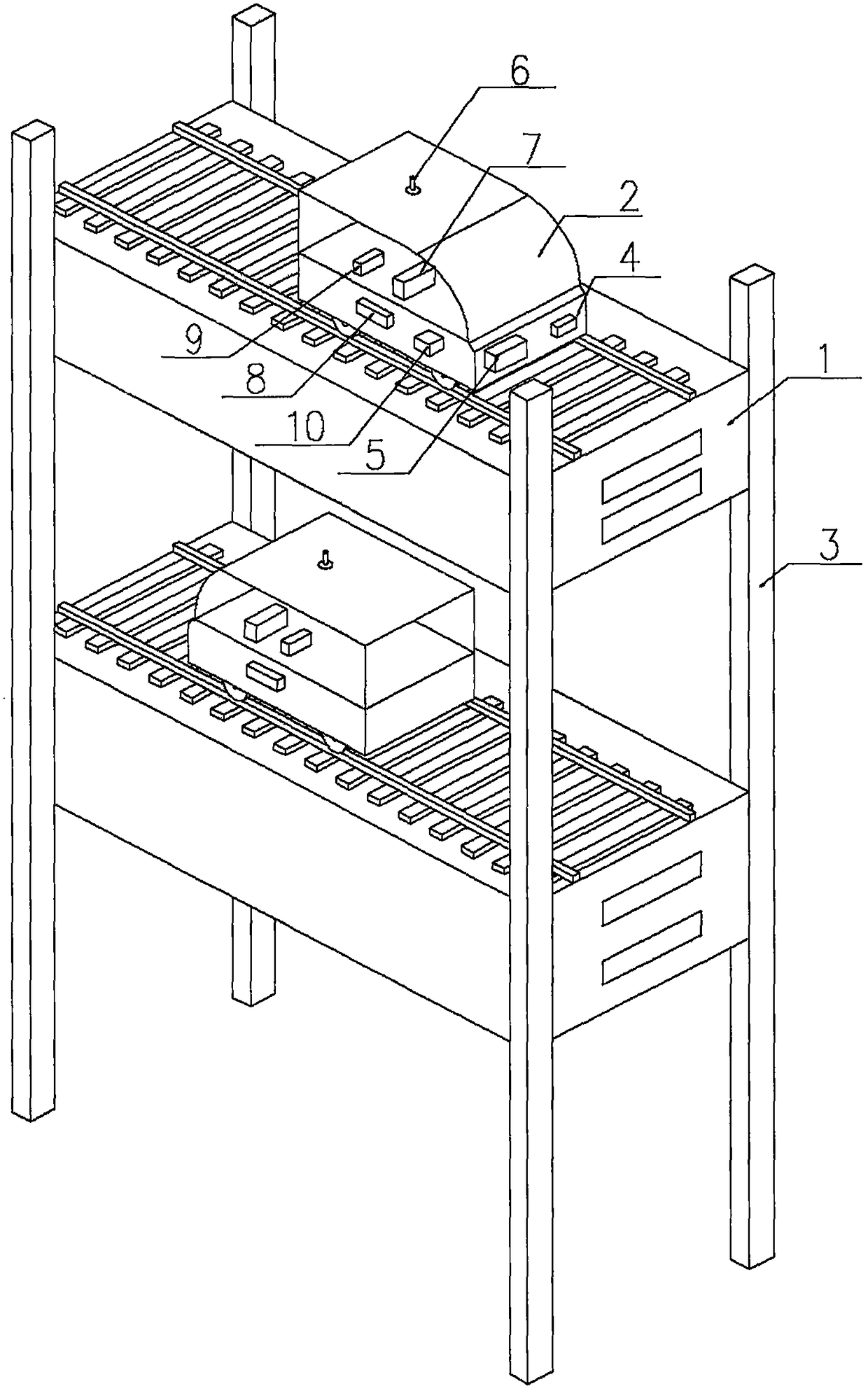 Small agricultural overhead rail car