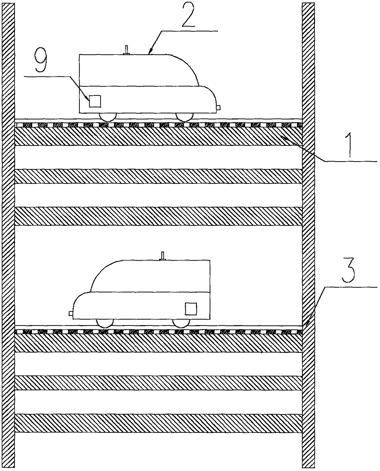 Small agricultural overhead rail car