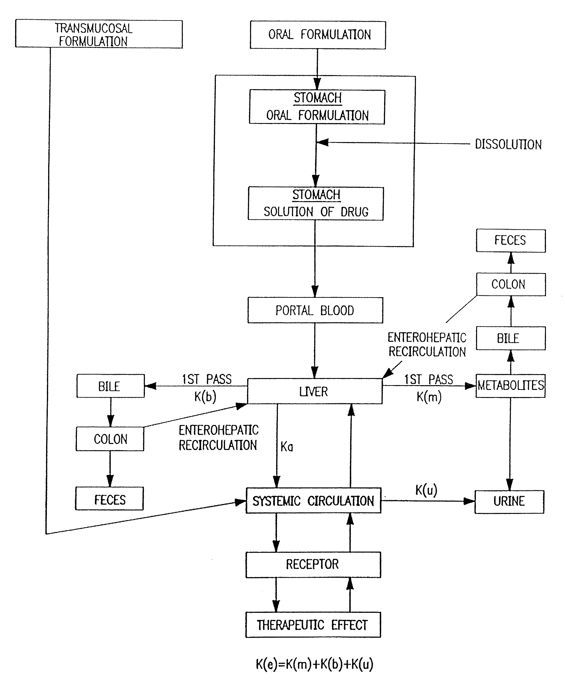 Buccal, polar and non-polar spray or capsule containing drugs for treating pain