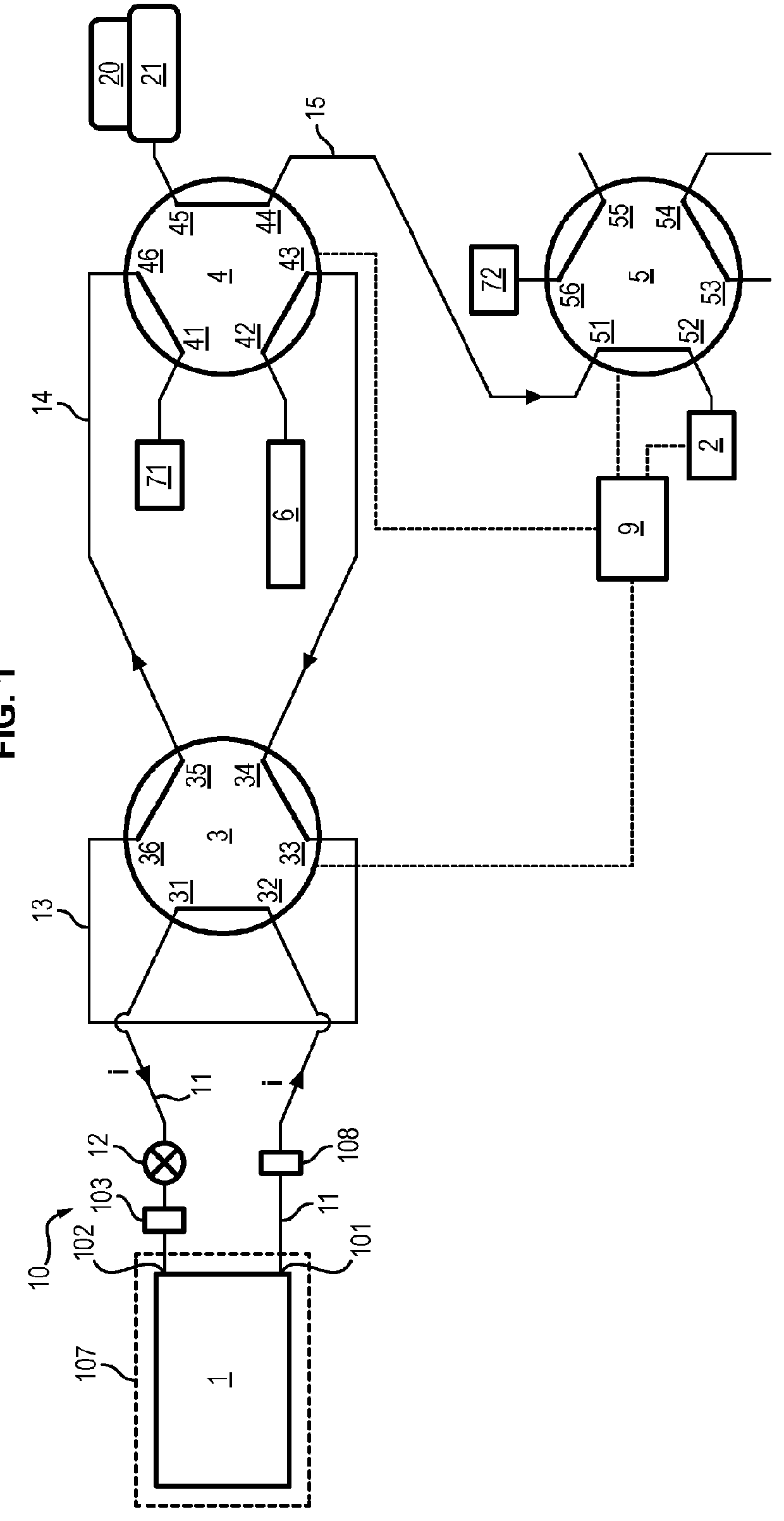 Facility for coupling a bioreactor with a device for physicochemically analysing or collecting samples