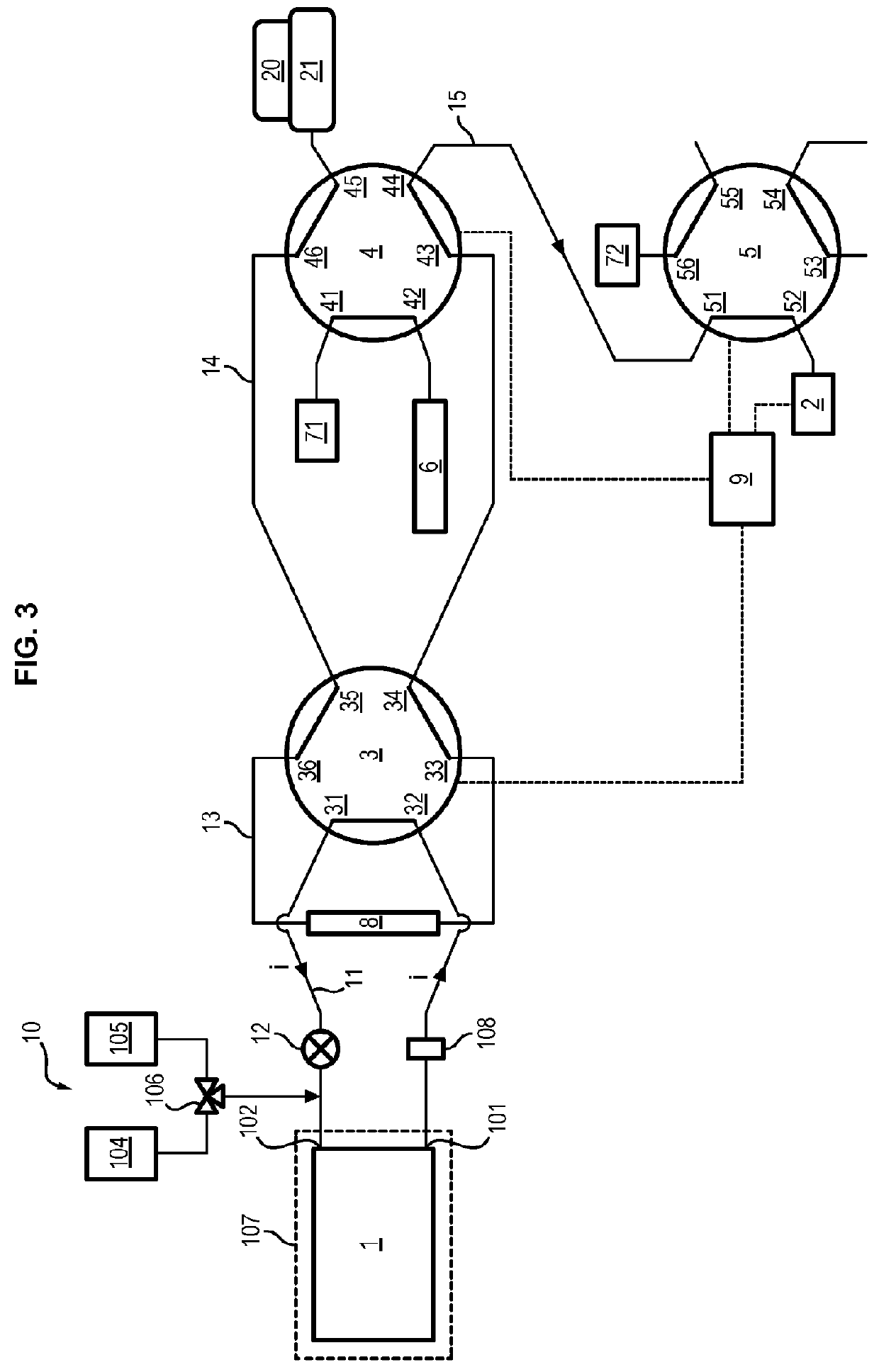 Facility for coupling a bioreactor with a device for physicochemically analysing or collecting samples