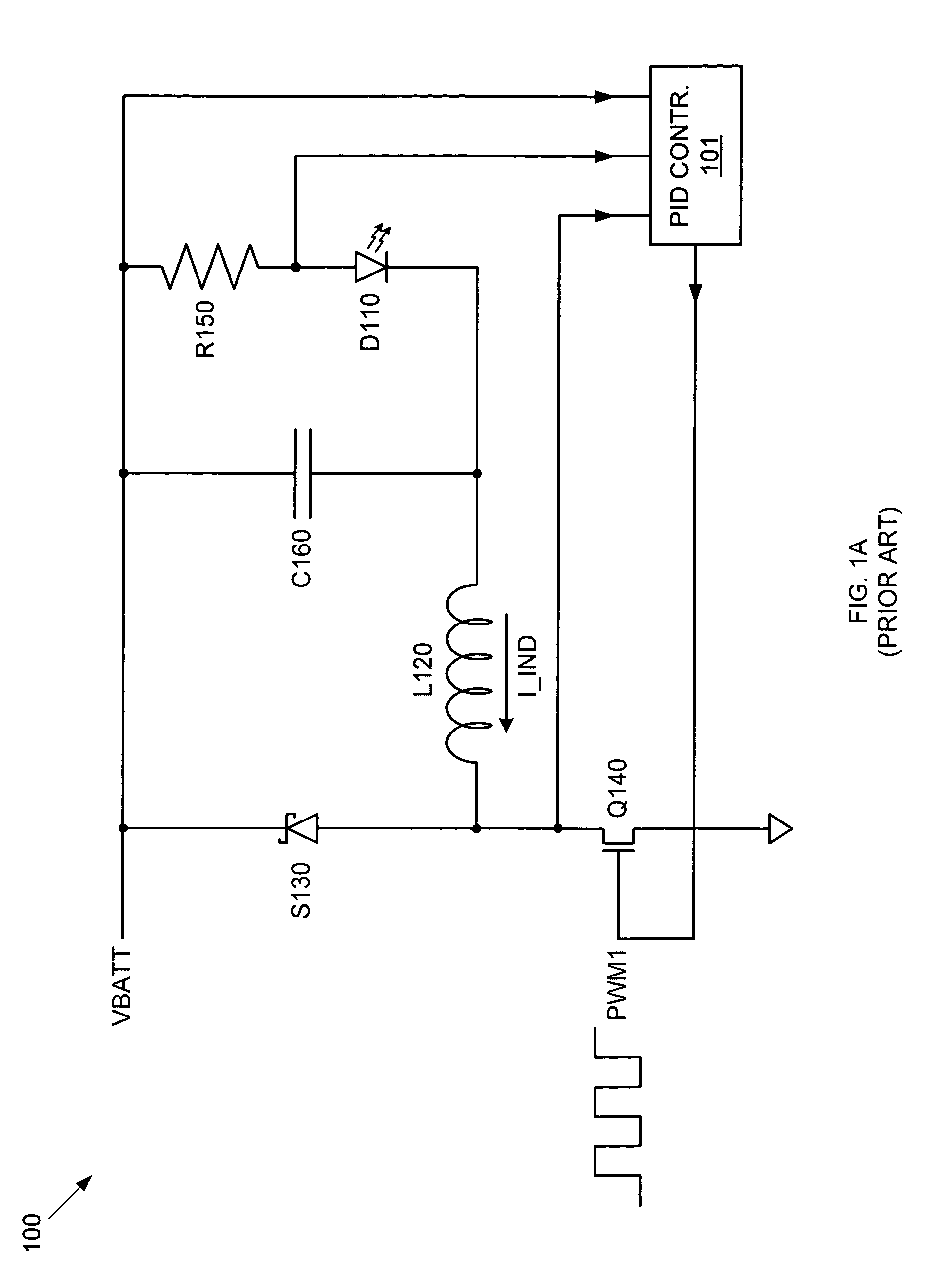 LED current bias control using a step down regulator