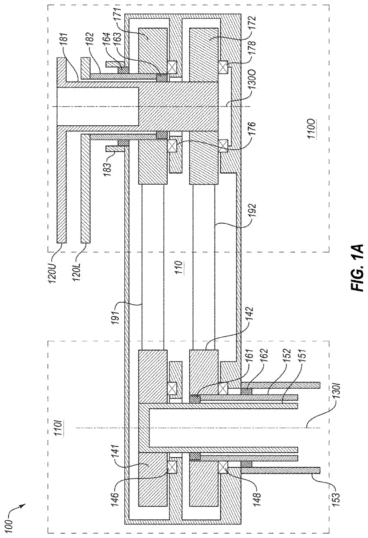 Infinite rotation of vacuum robot linkage through timing belt with isolated environment