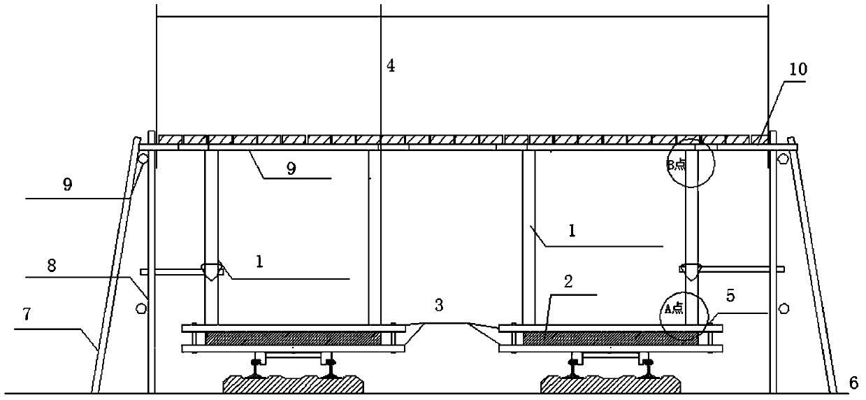 Flat scaffold for coal mines