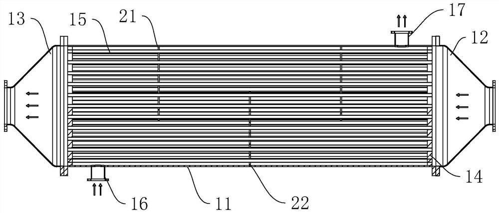 Cooling device for lean absorption liquid in ethylene oxide production system