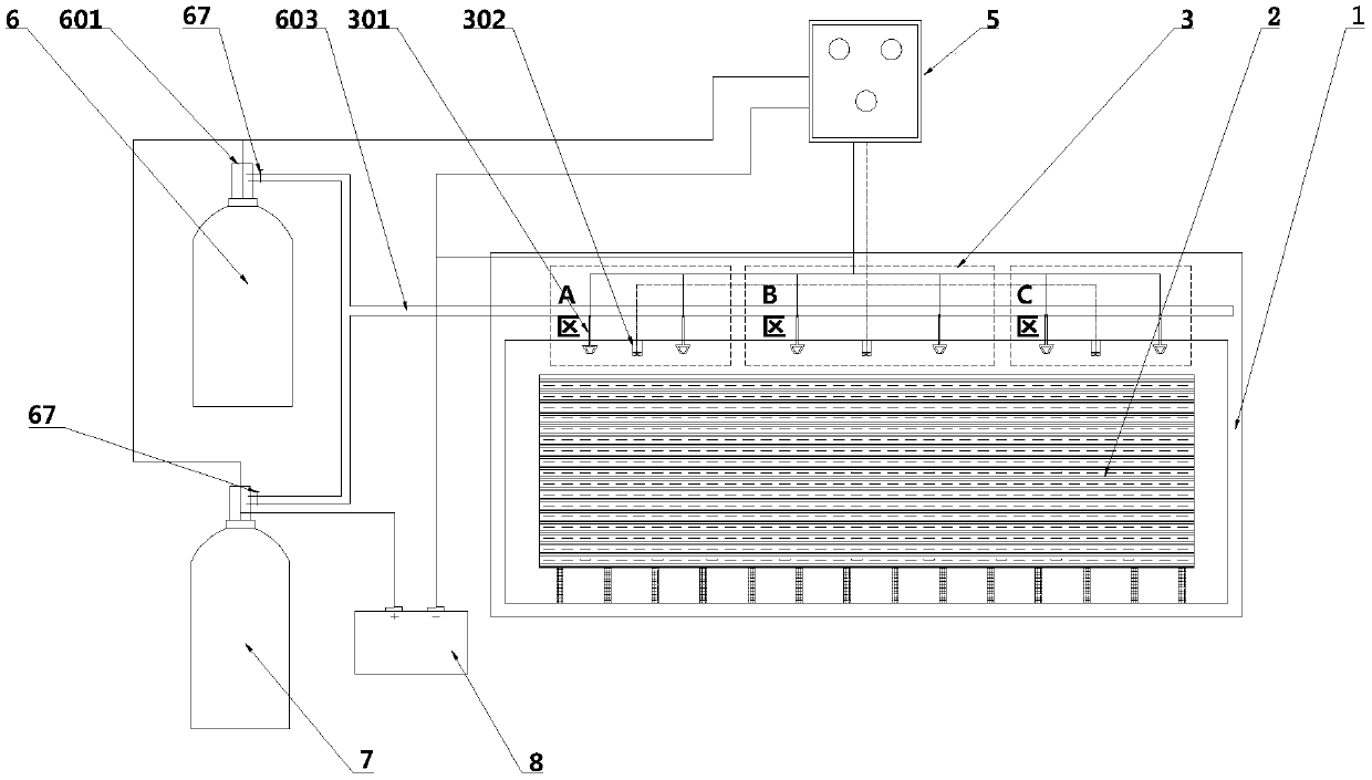 Power battery pack anti-reburning automatic fire extinguishing device and method