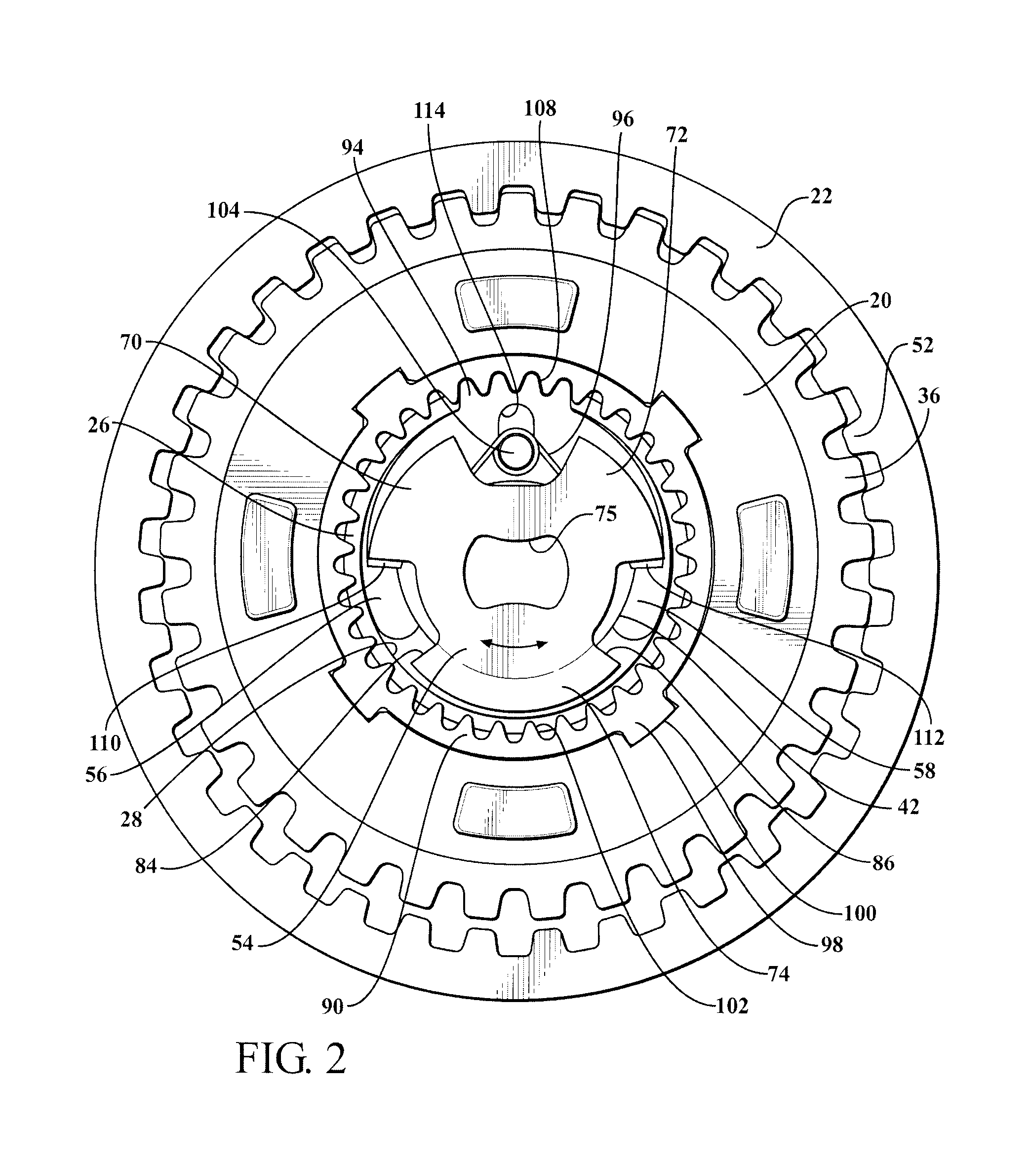 Anti-backdrive for continuous disc recliner