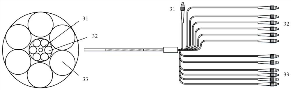 Tip timing measurement device and method based on optical fiber bundle probe