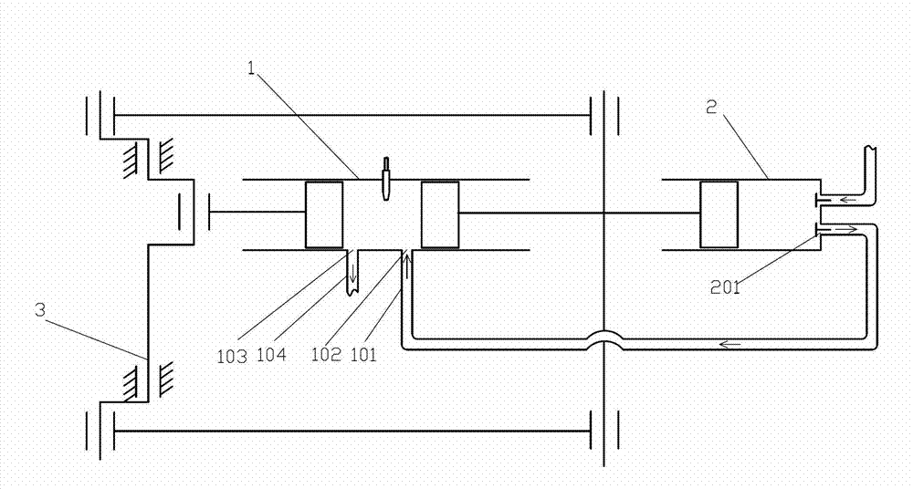 Pneumatic opposed-piston engine