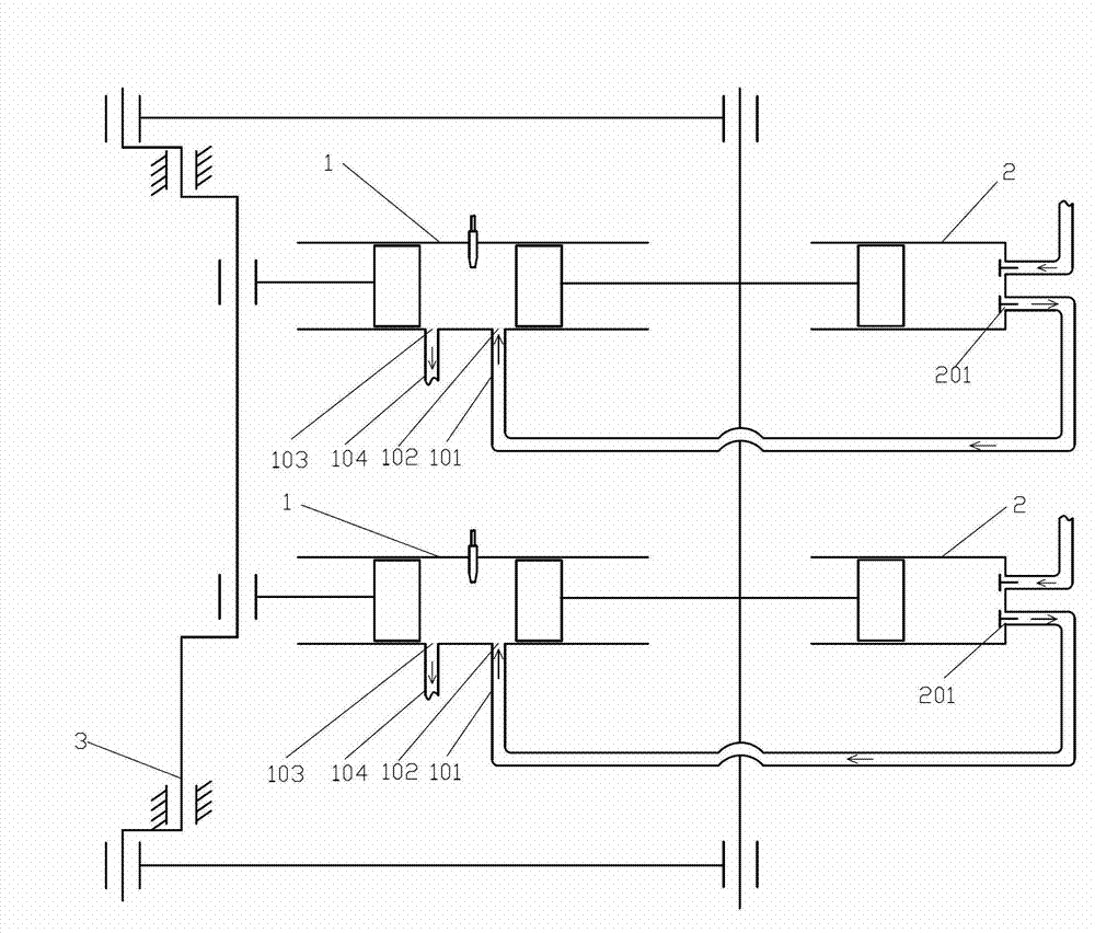 Pneumatic opposed-piston engine