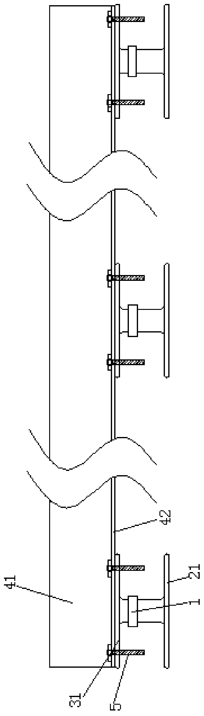 Leveling bearing assembly of dry method overall pavement of fabricated ground facing materials