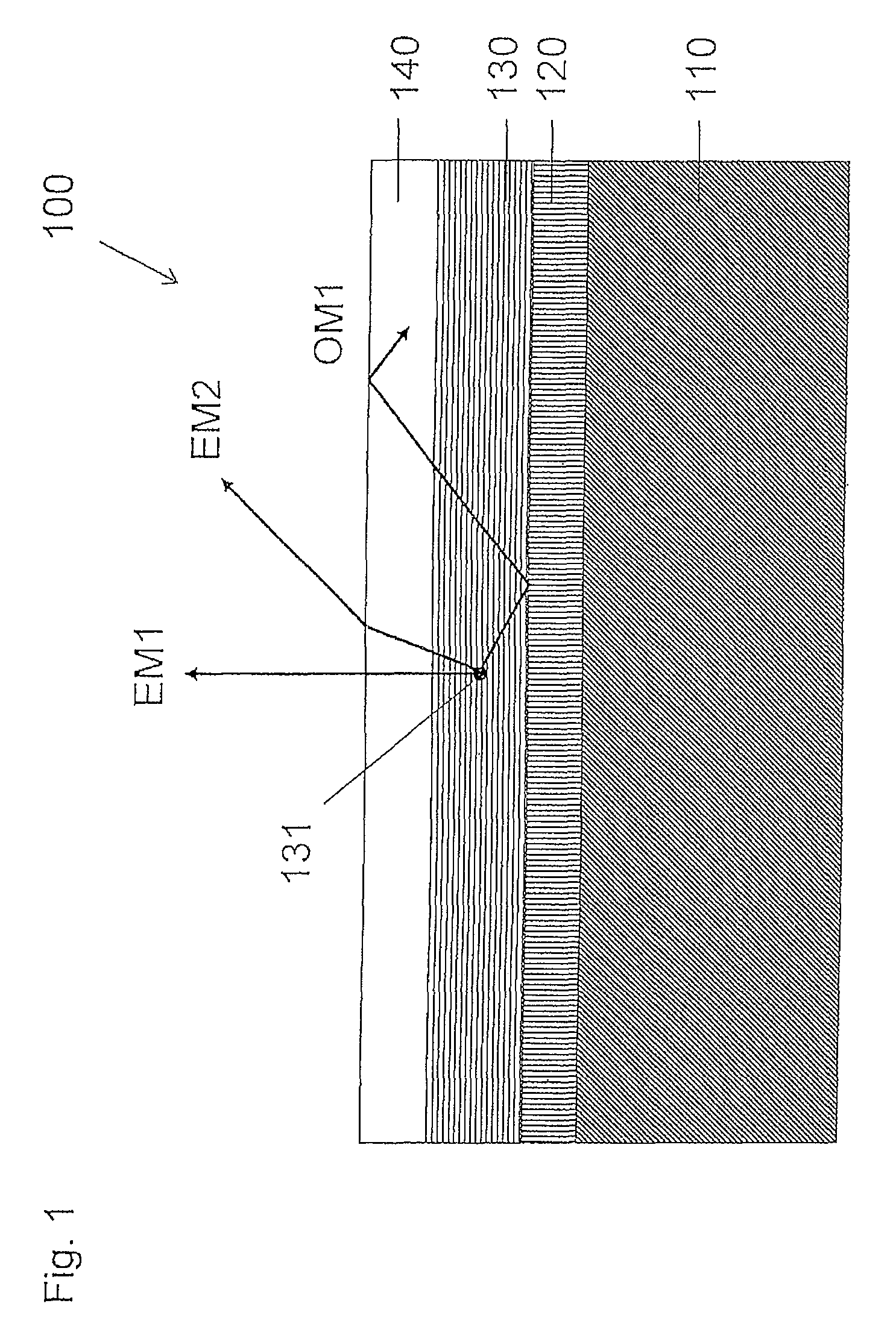 Top emitting, electroluminescent component with frequency conversion centres