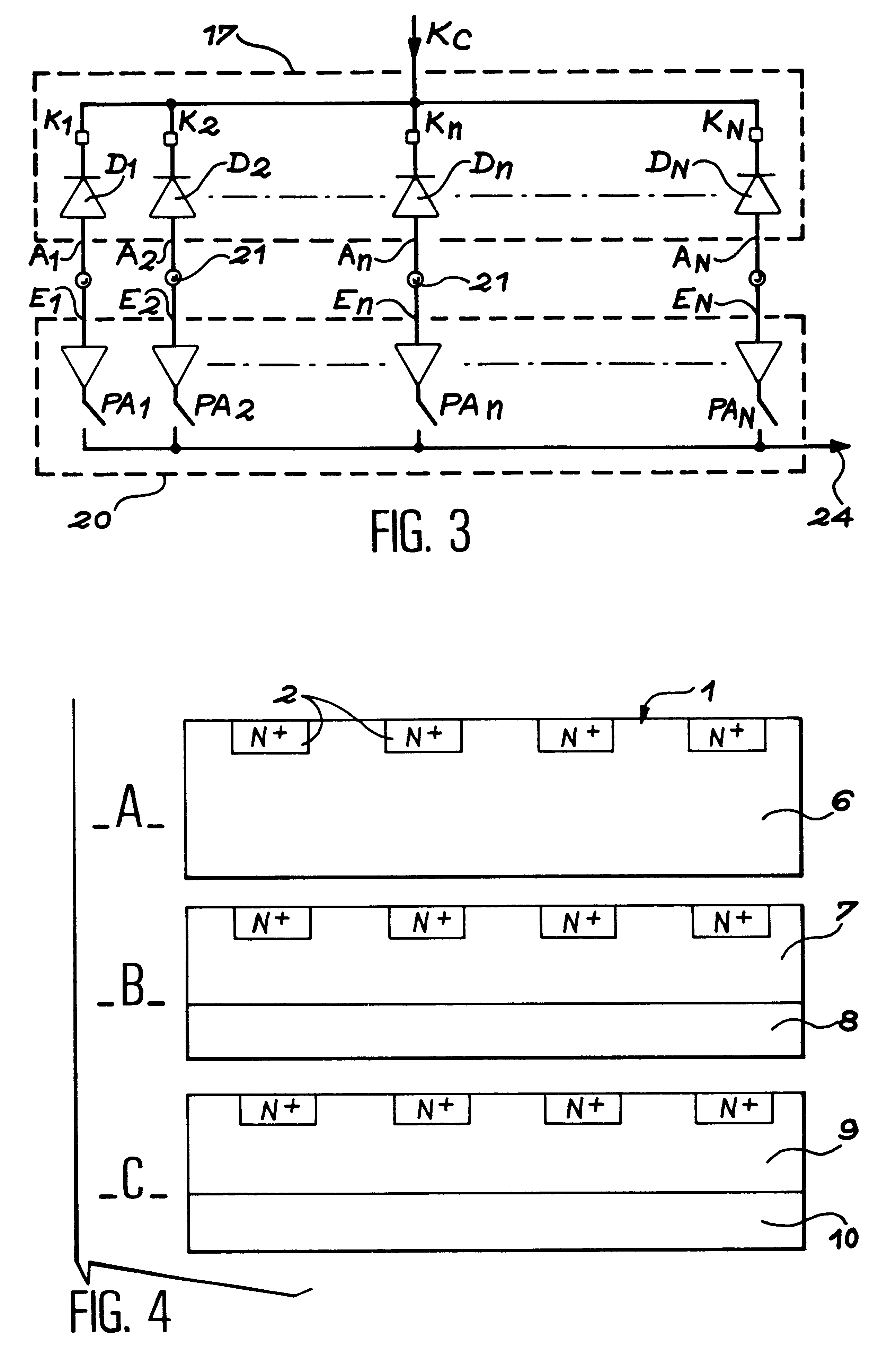 Method of biasing the photodiodes of a matrix sensor through associated pixels thereof