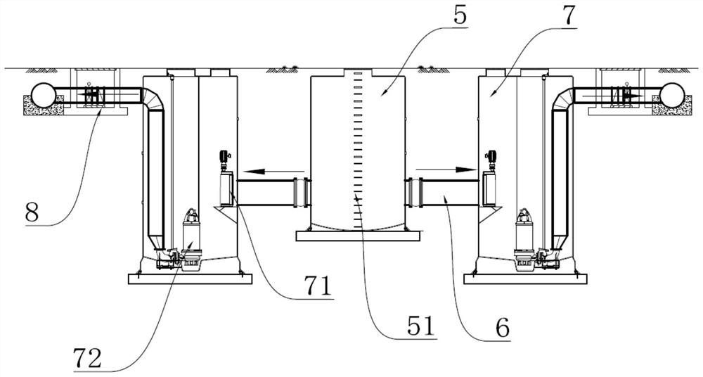 Sewage intercepting box culvert water taking system