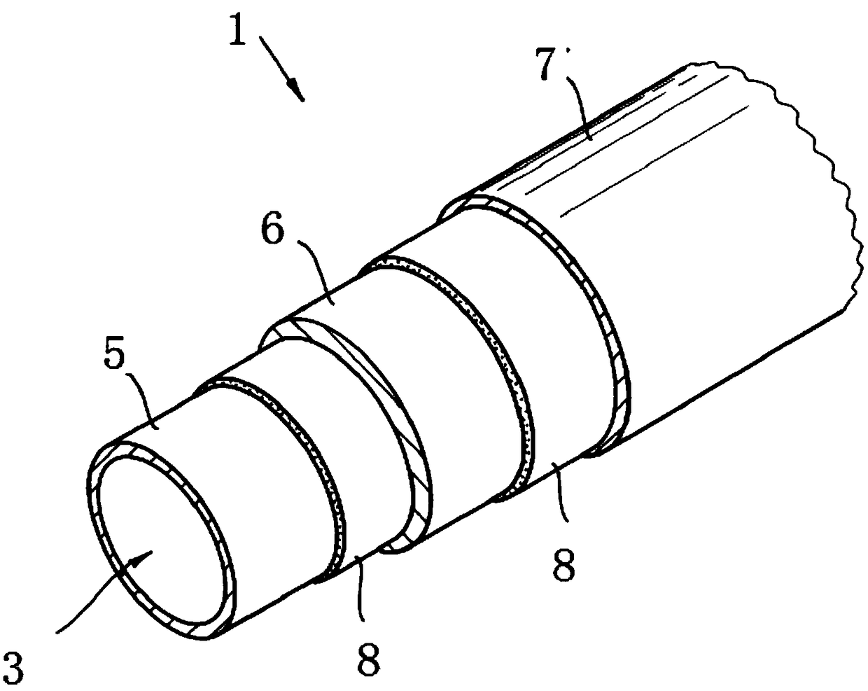 Tank internal pipe line, in particular in fuel tanks of motor vehicles