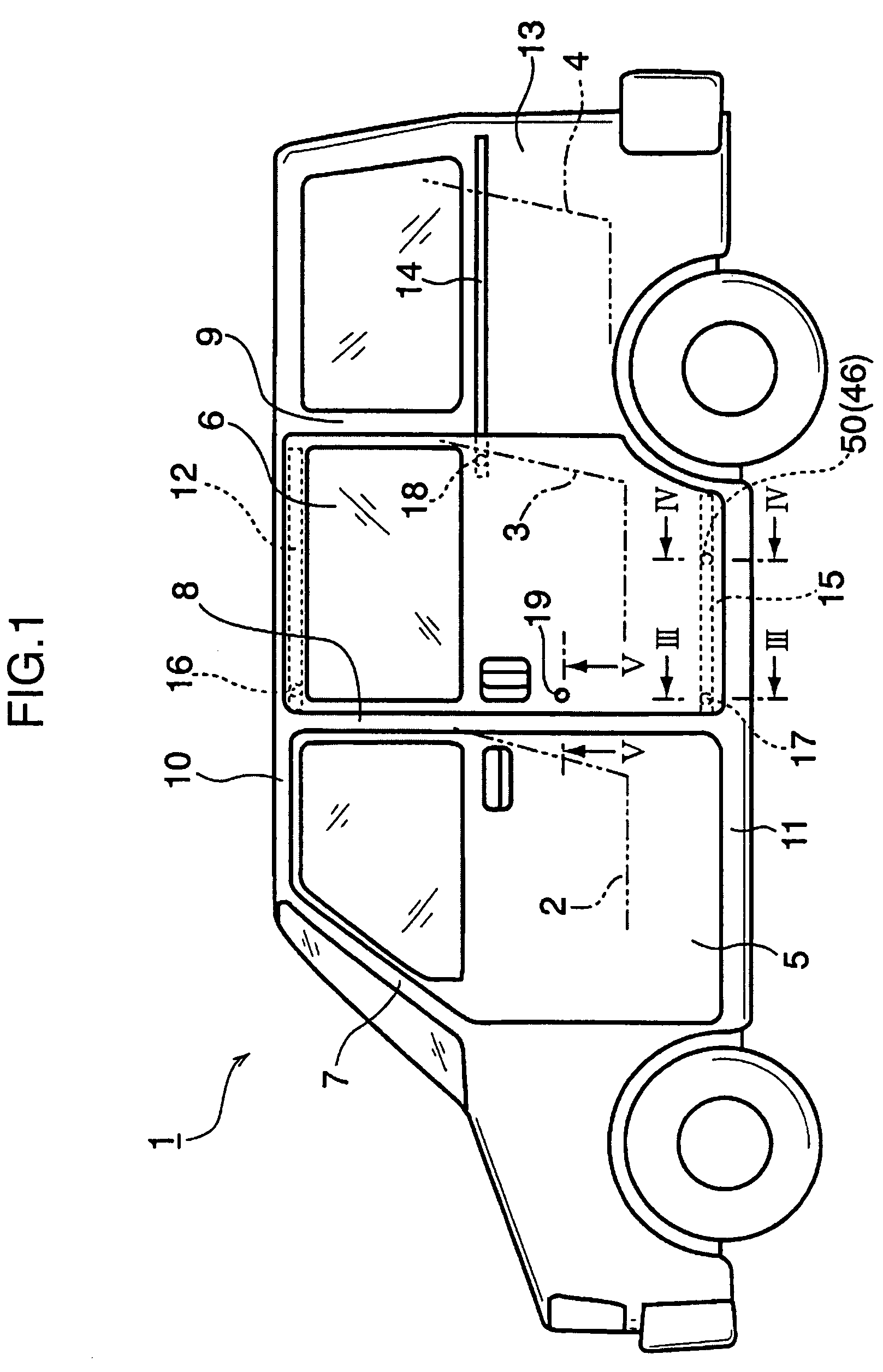 Side structure of vehicle