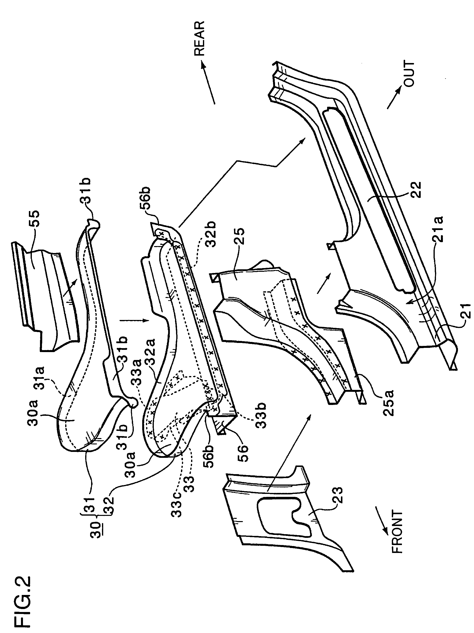 Side structure of vehicle