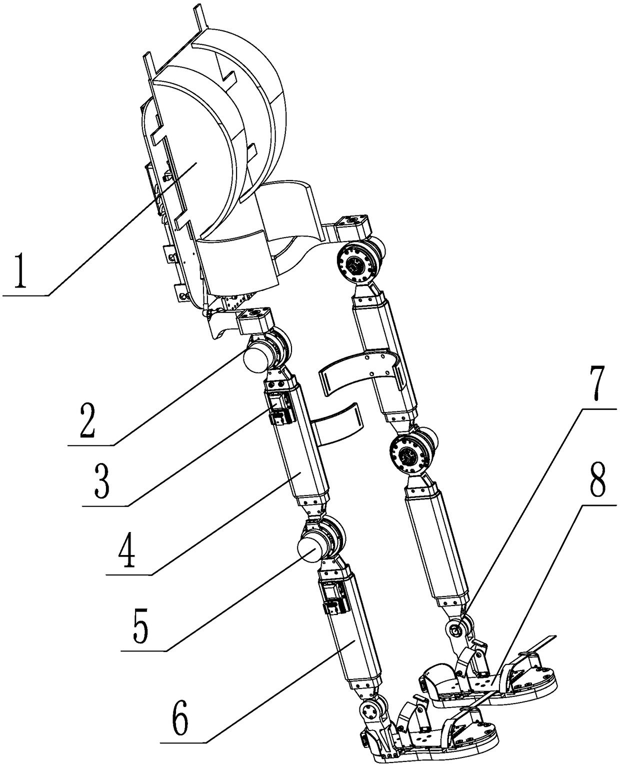 Lower limb exoskeleton robot system based on human-machine terminal interaction