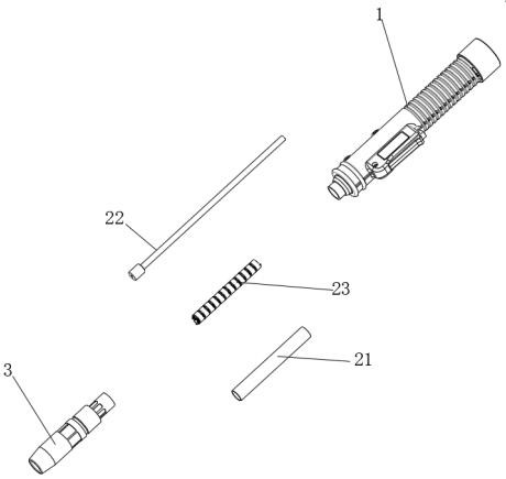 A gas shielded welding torch that can be adjusted in multiple directions