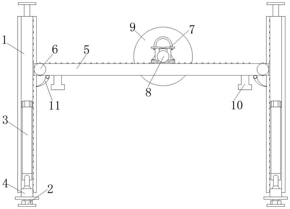 Mortar smearing mechanical device for constructional engineering