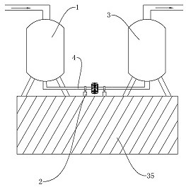 Pipeline flange connecting device and fluid equipment using same