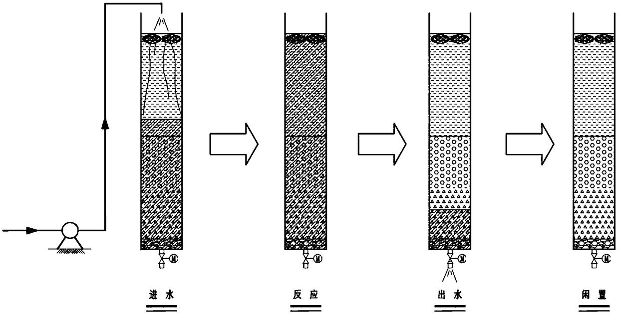 Efficient sewage purifying biological filter device and using method