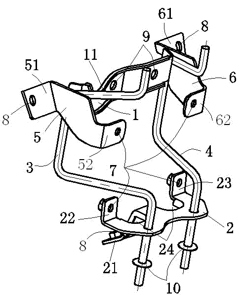 Combined motorcycle headlamp bracket