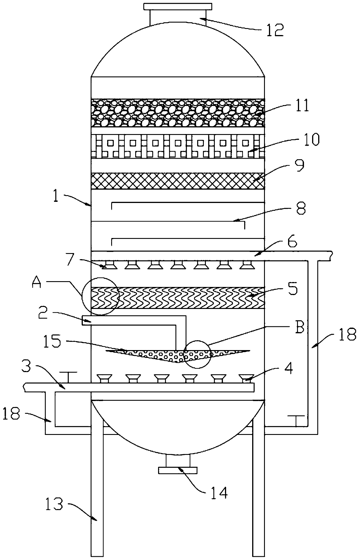 Efficient desulfurizing tower