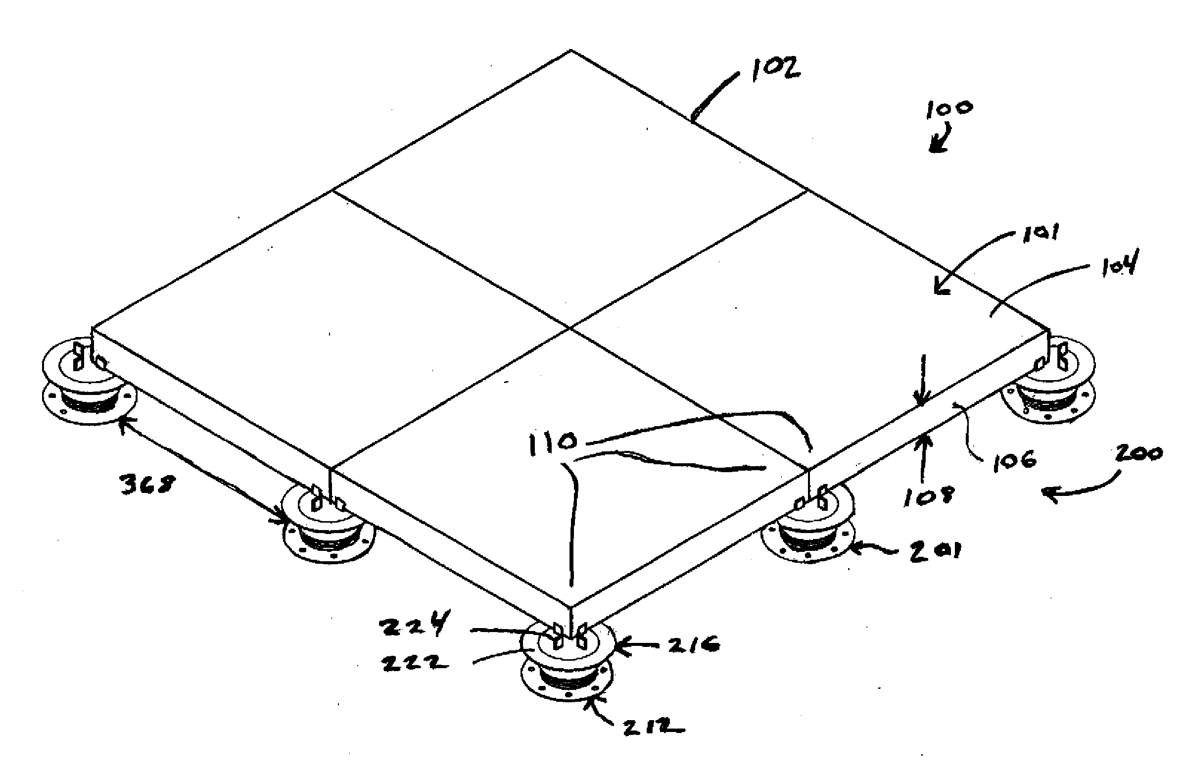 Systems and support assemblies for restraining elevated deck components