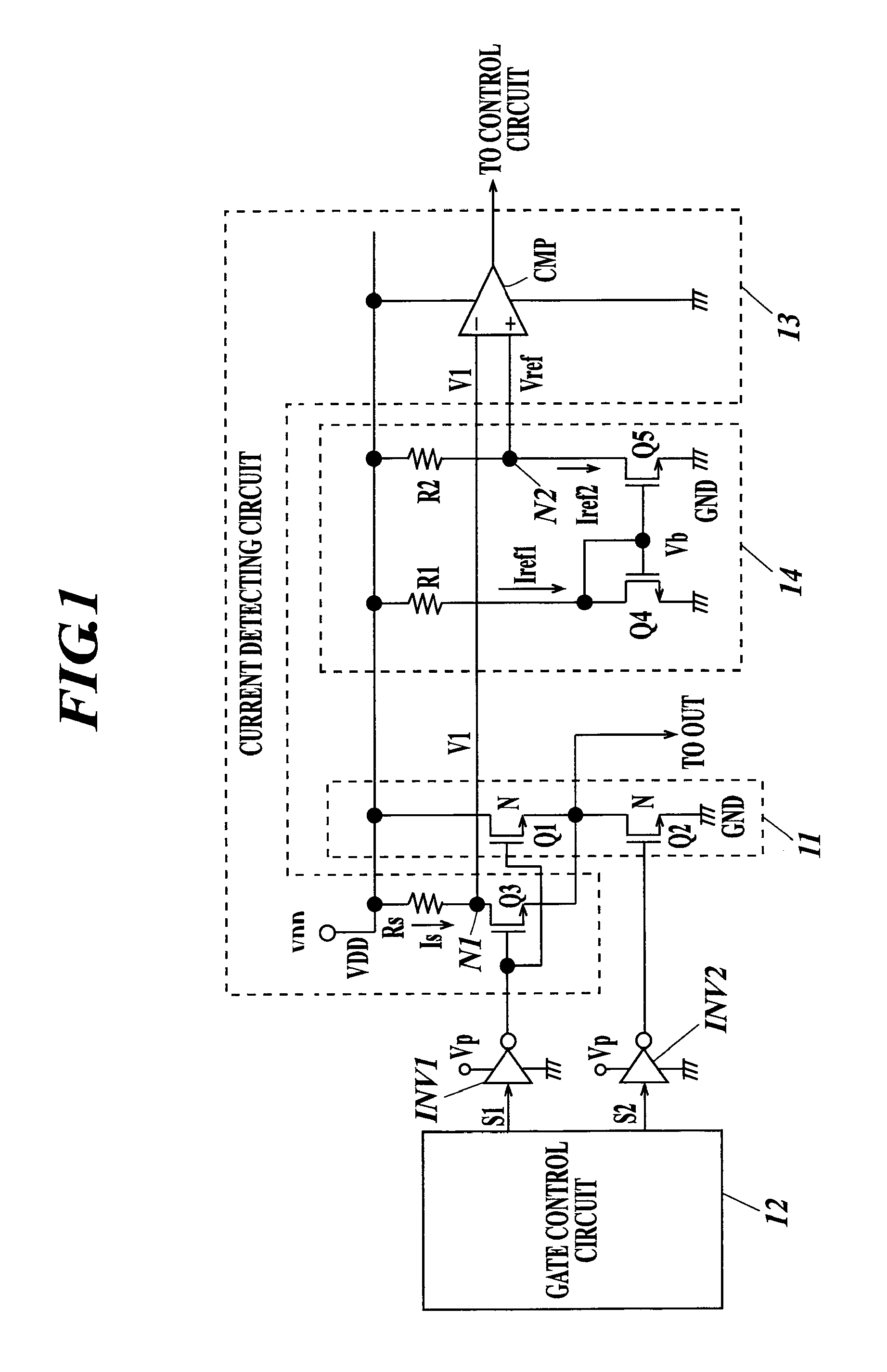 Output current detecting circuit and transmission circuit