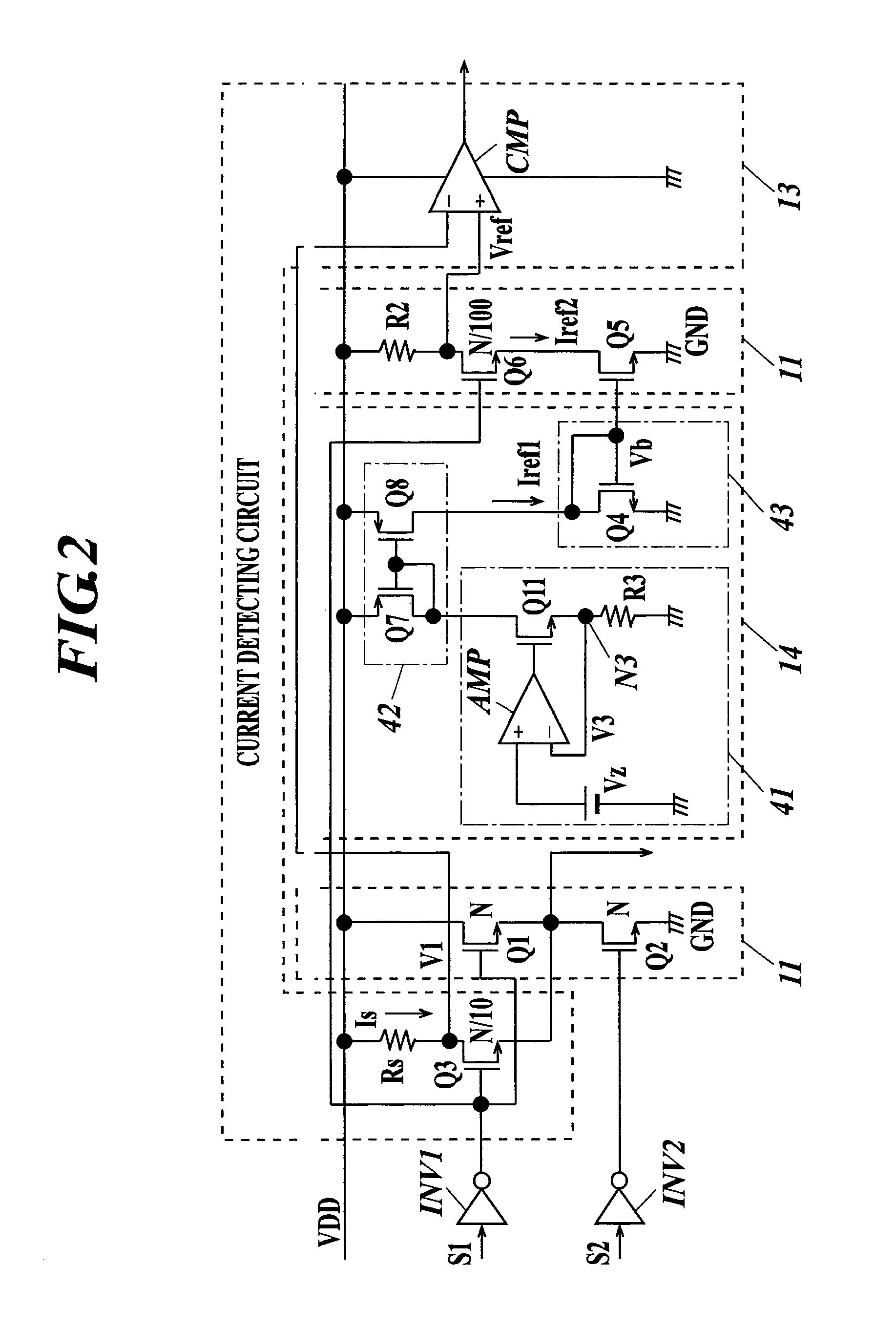 Output current detecting circuit and transmission circuit