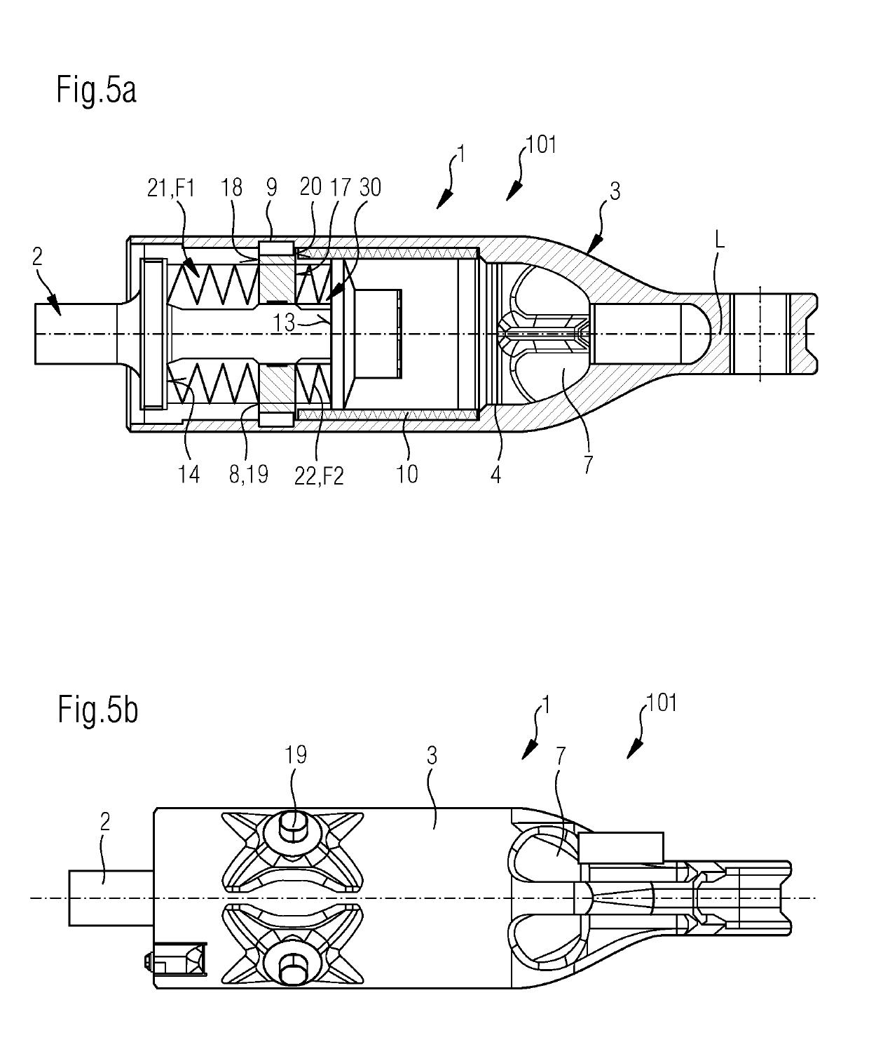 Traction-impact device and force transmission unit having such a traction-impact device