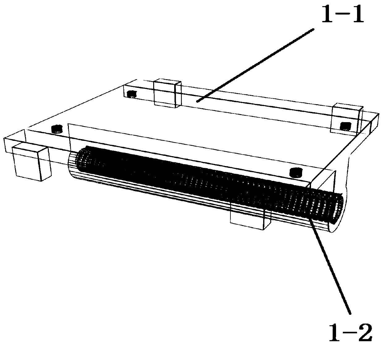 A sliding support device at the bottom of a curved-slant bridge support and a lateral displacement adjustment method