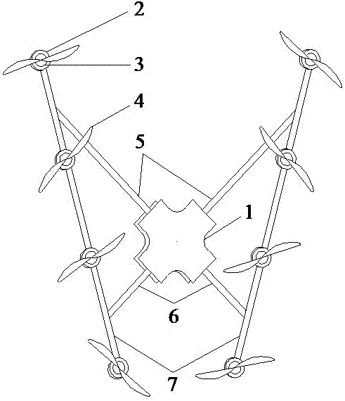 V-shaped eight-rotor aerial photography aircraft