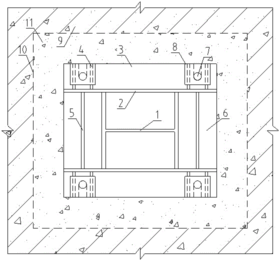 Whole body embedded type rigid pedestal and construction method thereof