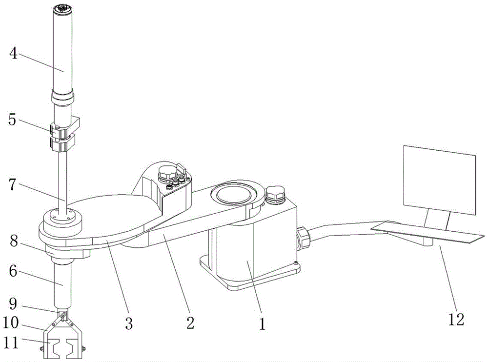 Automatic clamping mechanical hand with buffer damping function