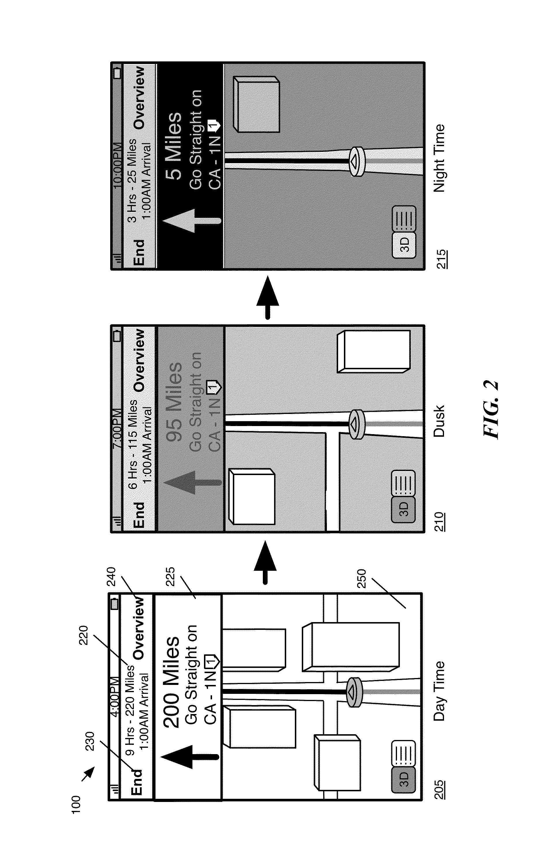 Navigation Application with Several Navigation Modes