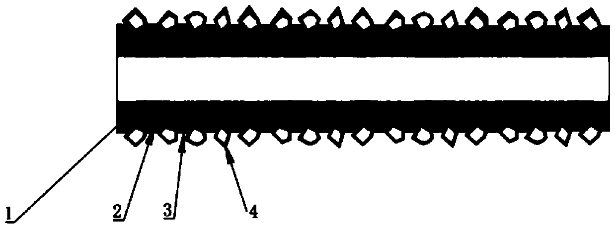 Process for electroplating diamond wire adopting bare powder coating