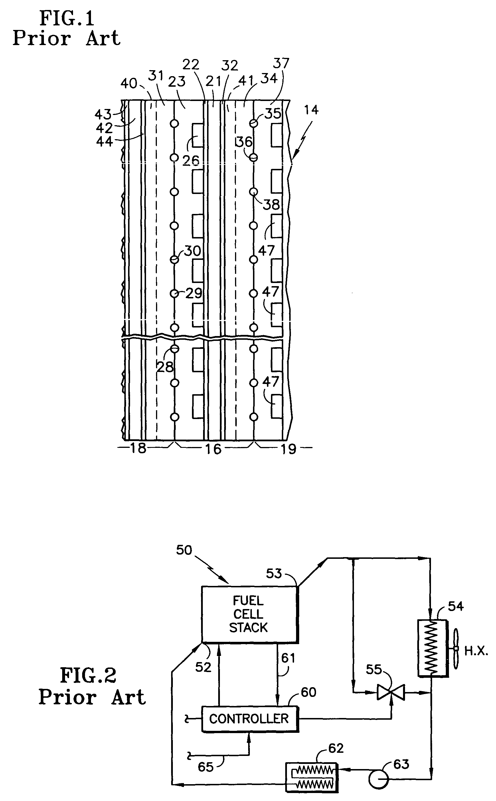 Internal PEM fuel cell water management