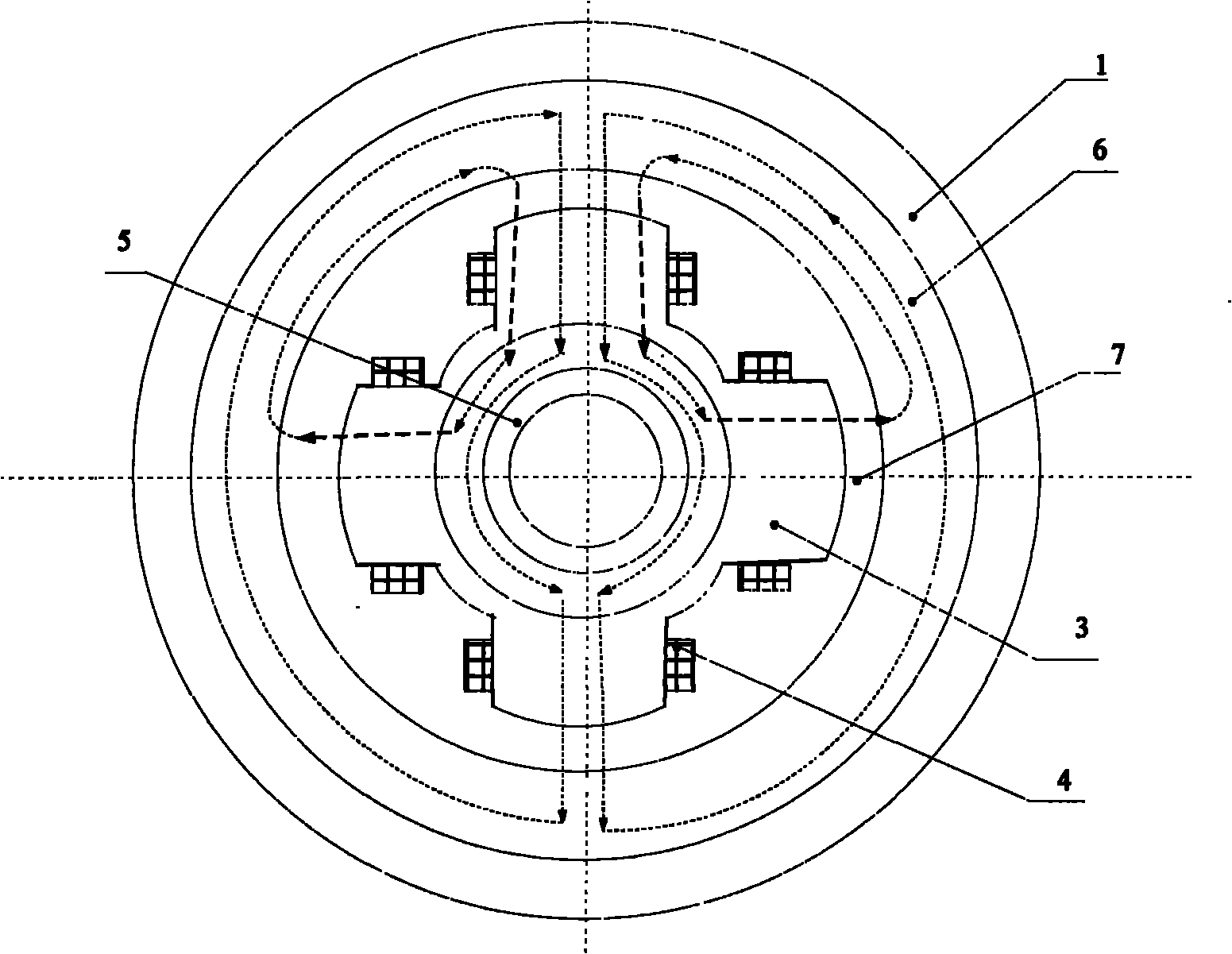 Double-permanent magnet outer-rotor permanent magnet biased radial magnetic bearing