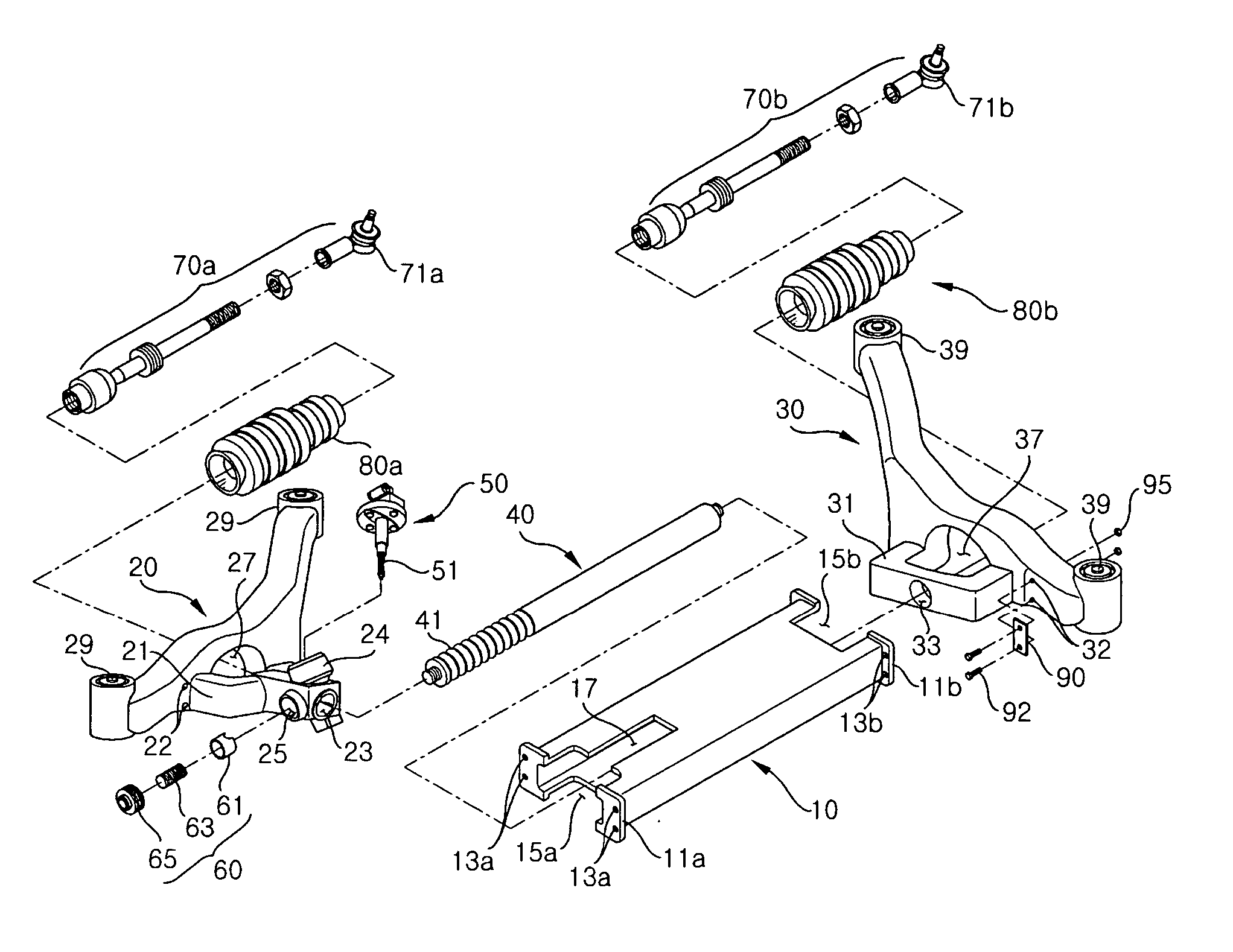 Integrated steering gear and frame structure