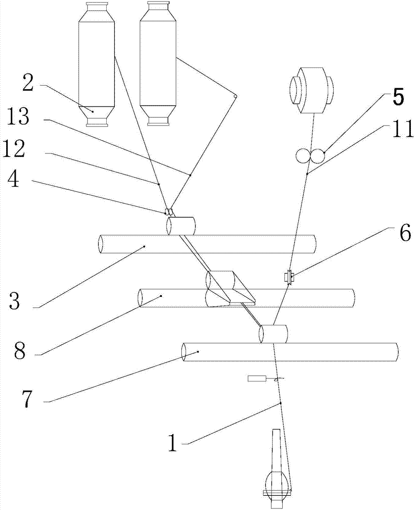 Novel composite elastomeric yarn, textile fabric, and method and device for manufacturing novel composite elastomeric yarn