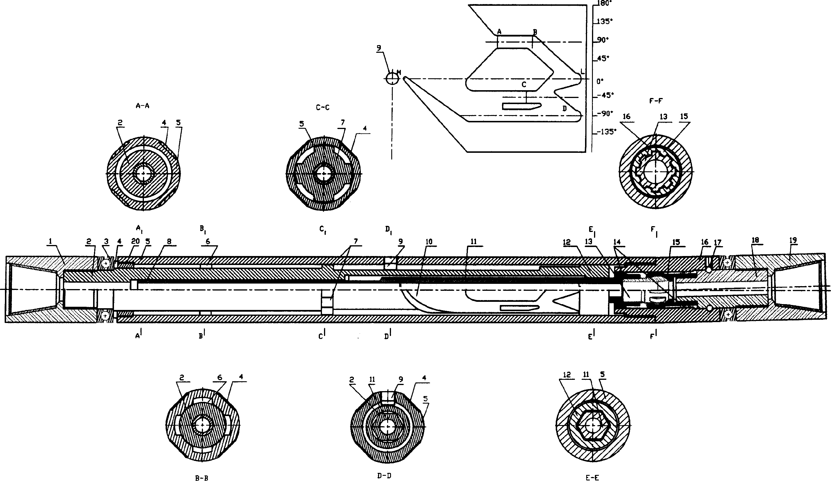 Guide rail spline oriented drilling tool